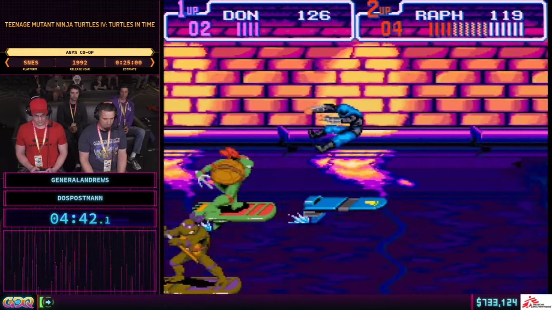 Teenage Mutant Ninja Turtles IV: Turtles in Time Any% Co-Op Hard